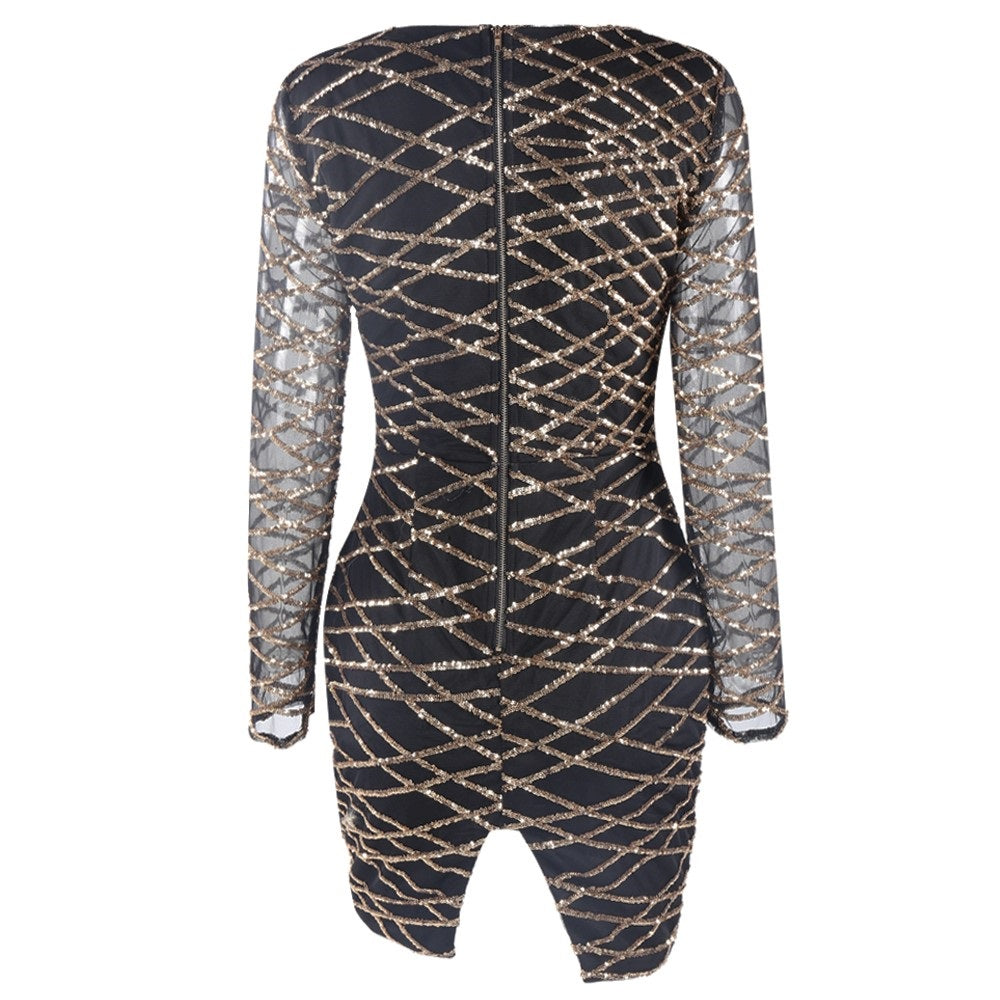 Black Sequin Party Dress