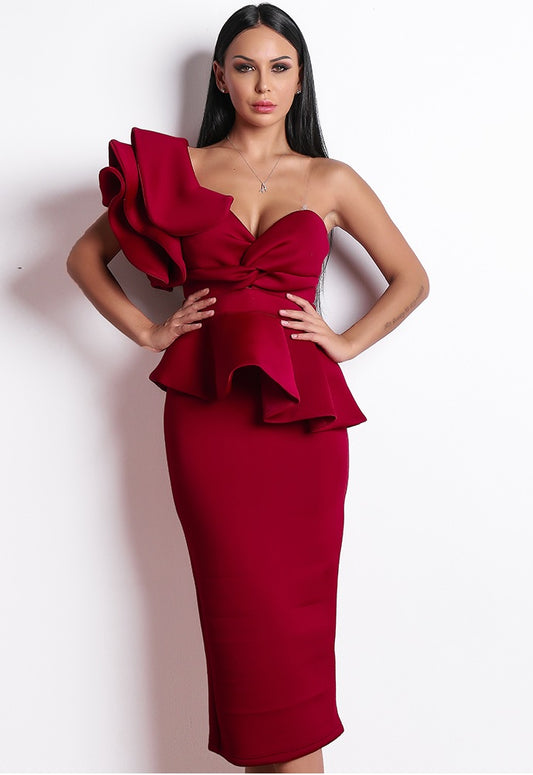 Red Midi Cocktail Dress – Timeless Elegance Meets Modern Glam