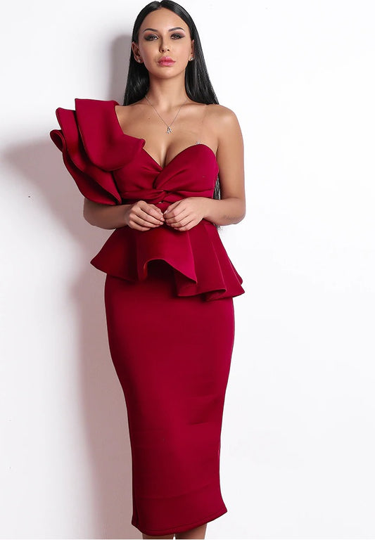 Red Midi Cocktail Dress – Timeless Elegance Meets Modern Glam